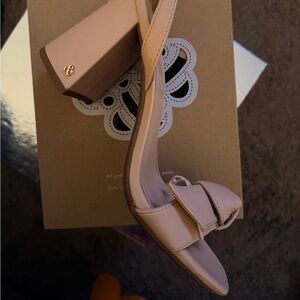 Sam & Libby Nude Block Heel Sandals